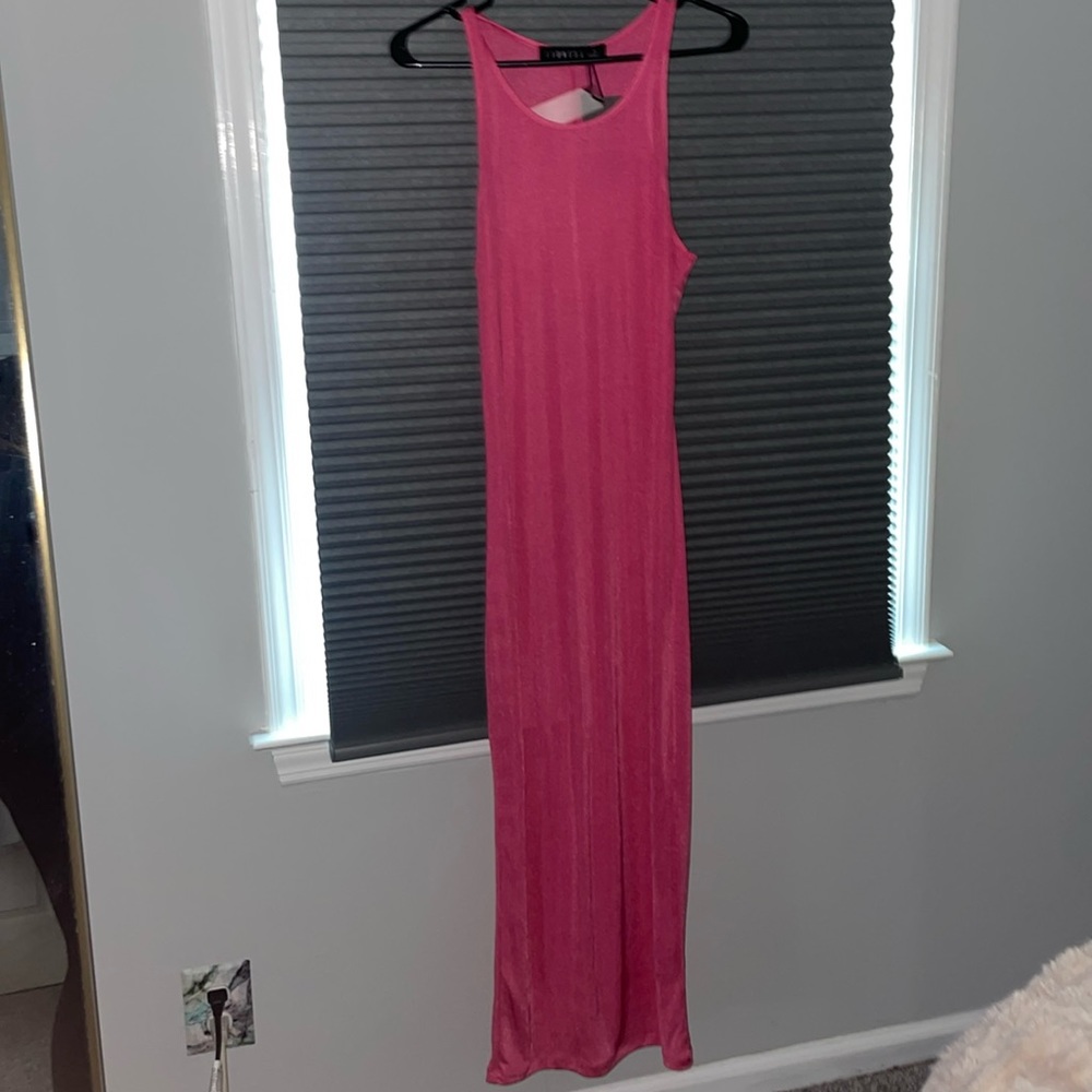 Long pink maxi dress